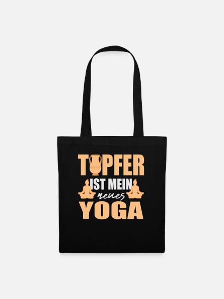 Töpfern Mein Neues Yoga Töpfer Leidenschaft - Stoffbeutel - Schwarz