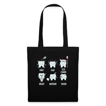 Dentist Teeth Story Caries Clean Implant Cracked - Tote Bag - black - Front