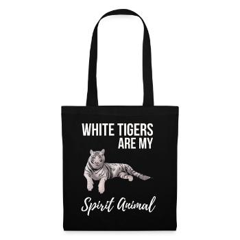 White Tigers Are My Spirit Animal - Tote Bag - black - Front