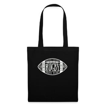 Ballon de rugby pour les fans de rugby | Cadeau de rugby vintage - Sac en tissu - noir - Devant