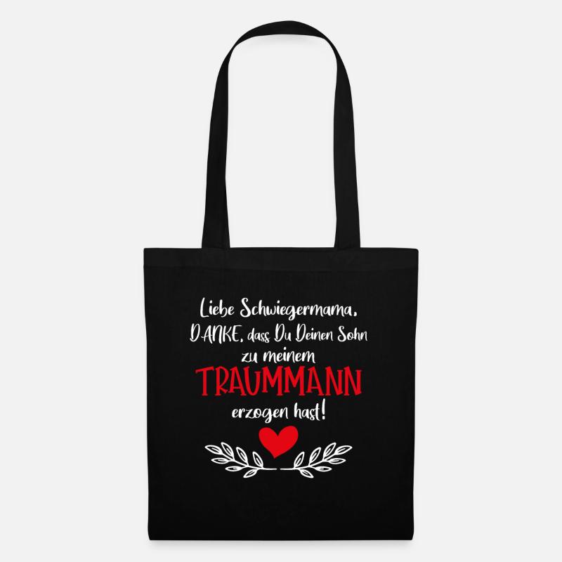 Schwiegermutter Spruch Schwiegermama Geschenk | - Stoffbeutel - Schwarz