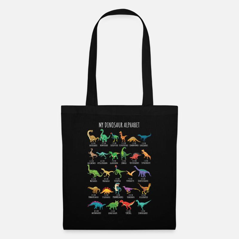 Dinosaur Types Alphabet AZ Dino ABC T-Rex Dino - Tote Bag - black