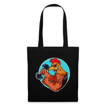 Poulet robinet fitness cadeau d’haltère - Sac en tissu - noir - Devant