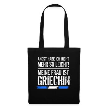 Griechische Frau | Griechin | Griechenland - Stoffbeutel - Schwarz - Vorne