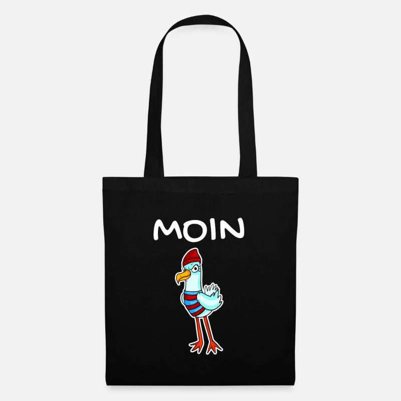 Moin mit Möwe - Moin Möwe - - Stoffbeutel - Schwarz