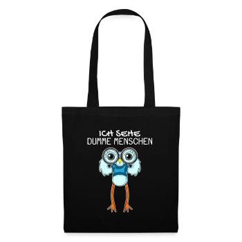 Ich sehe dumme Menschen - Möwe Kapitän Geschenk - Stoffbeutel - Schwarz - Vorne
