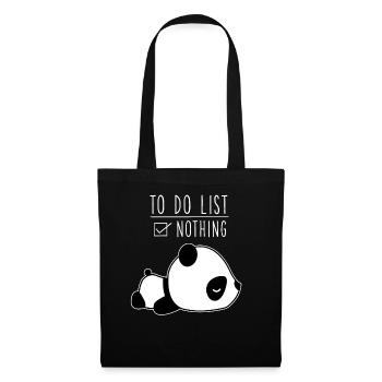 Cute Sleeping Panda Lazy To Do List Funny Panda - Tote Bag - black - Front