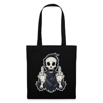 Grim Reaper montre les deux doigts du milieu - Sac en tissu - noir - Devant