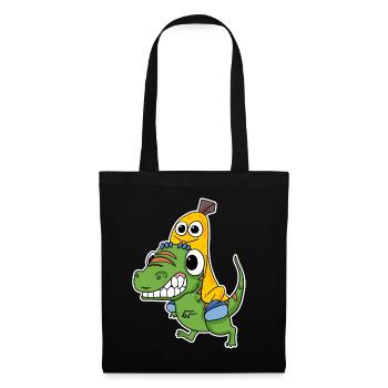 Mauvais dinosaure et jolie banane - Sac en tissu - noir - Devant