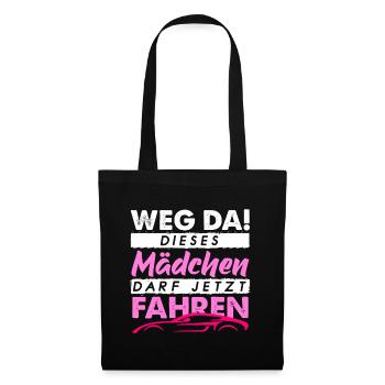 Führerschein Bestanden Geschenk | Fahrprüfung - Stoffbeutel - Schwarz - Vorne
