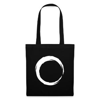 Kreis Linie Symbol weiß - Stoffbeutel - Schwarz - Vorne