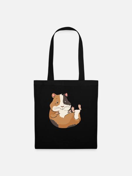 Cochon d'Inde drôle sur le dos et se détendre - Sac en tissu - noir