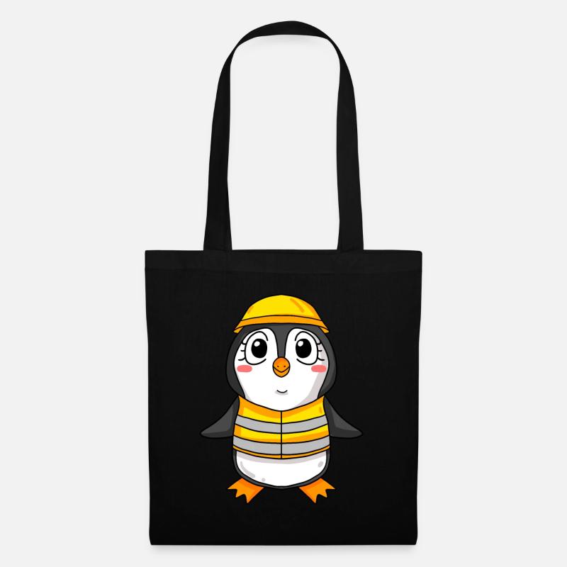 Cadeau de construction de maison de construction de maison de pingouin - Sac en tissu - noir