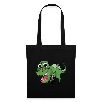 Grandpasaurus Opasaurus Opa Dinosaurier Geschenk - Stoffbeutel - Schwarz - Vorne