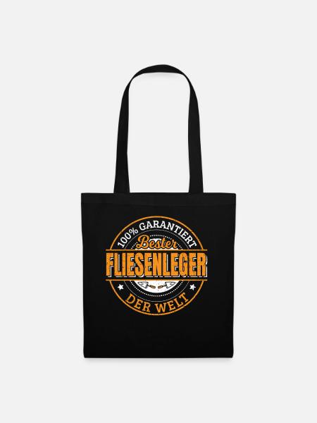 Bester Fliesenleger Beruf | Handwerker Fliesen Mit - Stoffbeutel - Schwarz