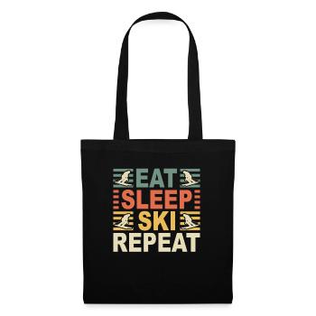Eat Sleep Ski Repeat Skier Ski Instructor Ski Slope - Sac en tissu - noir - Devant