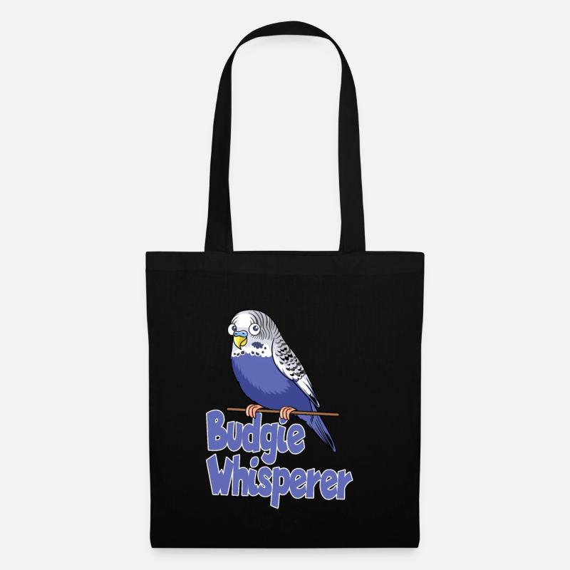 Budgie Whisperer Wellensittich Flüsterer Design - Stoffbeutel - Schwarz