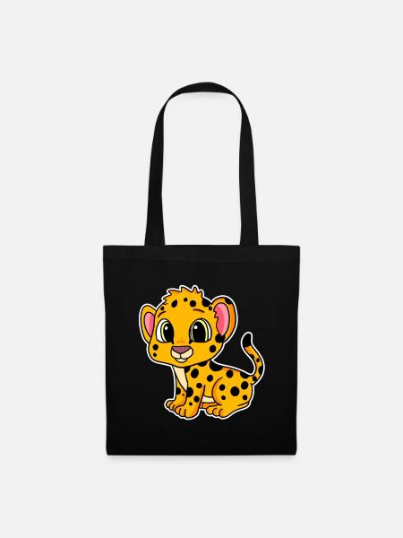Baby Gepard - Stoffbeutel - Schwarz