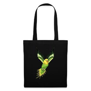 Belle perruche colorée vole. conception - Sac en tissu - noir - Devant