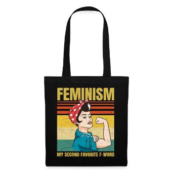 Le féminisme est mon deuxième mot F préféré drôle - Sac en tissu - noir - Devant