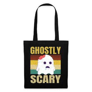 Cute Ghost Costume - Mostly Scary - Funny Retro - Stoffbeutel - Schwarz - Vorne