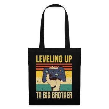 Leveling Up To Big Brother - Funny Gamer Brothers - Stoffbeutel - Schwarz - Vorne