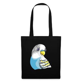 Belle conception de perruche bleue - Sac en tissu - noir - Devant