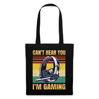 Casque de joueur drôle ne peut pas vous entendre, je joue - Sac en tissu - noir - Devant
