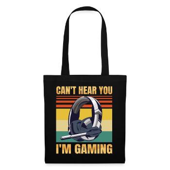 Casque de joueur drôle ne peut pas vous entendre, je joue - Sac en tissu - noir - Devant