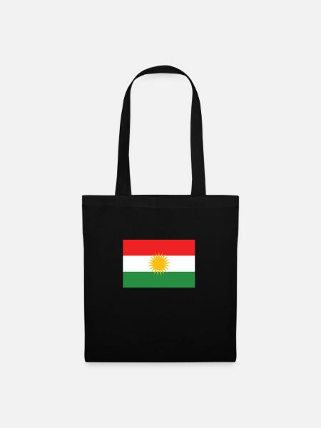 Kurdistan Flagge Fahne Sonne Kurden Kurde Kurdin - Stoffbeutel - Schwarz