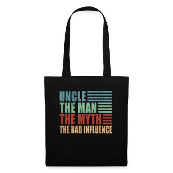 Uncle Man Myth Bad Influence Onkel Taufpate Geburt - Stoffbeutel - Schwarz - Vorne