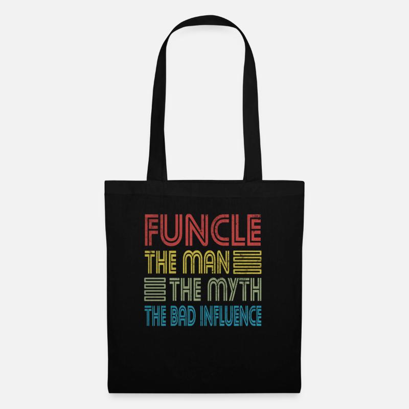 Onkel Funcle Man Myth Bad Influence Patenonkel - Stoffbeutel - Schwarz