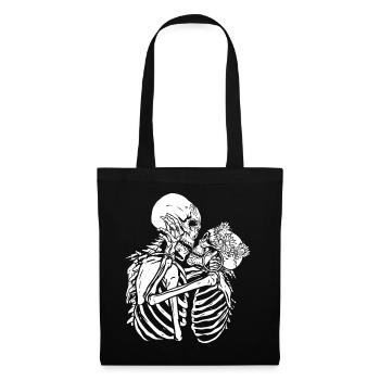 Squelette Baiser Baiser Squelettes rock punk cadeau - Sac en tissu - noir - Devant