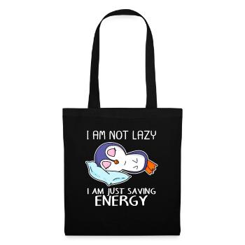 Funny penguin saying lazy funny gift idea - Tote Bag - black - Front