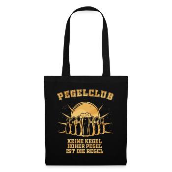 Lustiges Kegelclub - Pegelclub - Bier Sprüche - - Stoffbeutel - Schwarz - Vorne