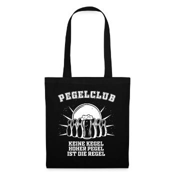 Lustiges Kegelclub - Pegelclub - Bier Sprüche - - Stoffbeutel - Schwarz - Vorne