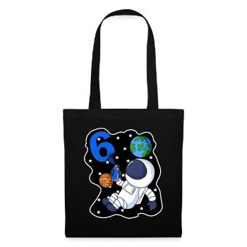 6e anniversaire astronaute cadeau garçon 6 ans - Sac en tissu - noir - Devant