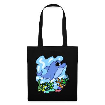 Delfin - Stoffbeutel - Schwarz - Vorne