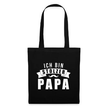 Ich bin stolzer Papa – Daddy Vater Kind Geburt - Stoffbeutel - Schwarz - Vorne