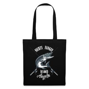 Angler tolle Geschenkidee Herren T-Shirt - Stoffbeutel - Schwarz - Vorne