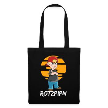 Rotzpipn | Rotzbua | Geschenk für Coole Jungs - Stoffbeutel - Schwarz - Vorne