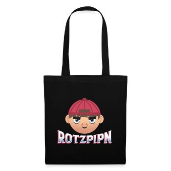 Rotzpipn | Rotzbua | Geschenk für Coole Jungs - Stoffbeutel - Schwarz - Vorne