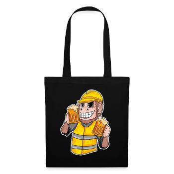 Cadeau drôle de bière de singe de chantier de construction - Sac en tissu - noir - Devant