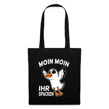 Moin moin - Stoffbeutel - Schwarz - Vorne