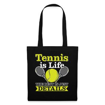 Tennis Is Life Liebhaber Tennisspieler Geschenk - Stoffbeutel - Schwarz - Vorne