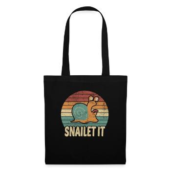 Snailet It Wortspiel Schnecke Schnecken Geschenk - Stoffbeutel - Schwarz - Vorne