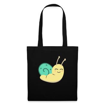 Süße Schnecke Mädchen Baby Schnecken Geschenk - Stoffbeutel - Schwarz - Vorne
