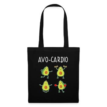 Avocardio Avocat Végétarien Fitness Sportif - Sac en tissu - noir - Devant
