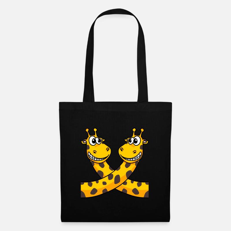 Giraffen Giraffe - Stoffbeutel - Schwarz
