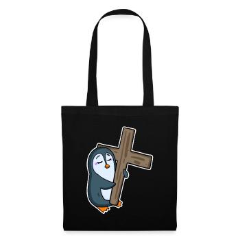 Pingouin et religion croisée - Sac en tissu - noir - Devant